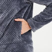 Veste de pyjama effet polaire bleu gris femme