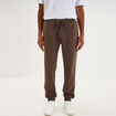 Pantalon jogging droit molleton marron chocolat homme