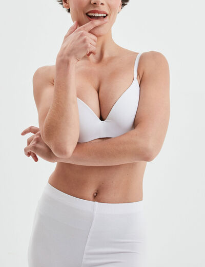 Soutien-gorge push-up microfibre blanc femme