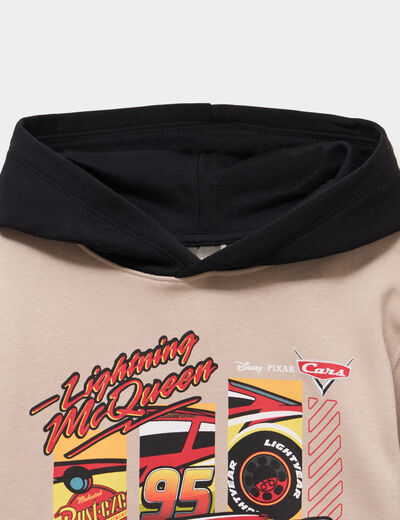Sweat hoodie &agrave; capuche Cars sable gar&ccedil;on