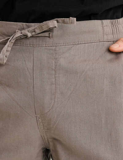 Pantalon de jogging en mélange de lin gris homme