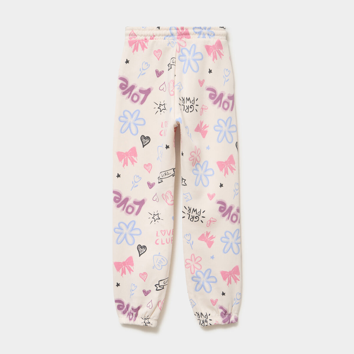 Pantalon de jogging molleton beige fille