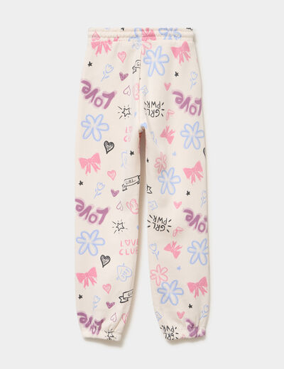 Pantalon de jogging molleton beige fille