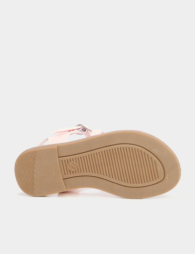Sandales avec brides d'attache cheville rose fille
