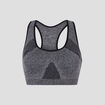 Brassière sport microfibre dos nageur gris femme