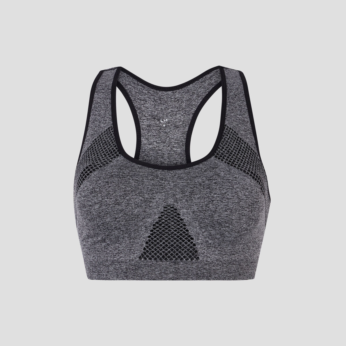 Brassière sport microfibre dos nageur gris femme