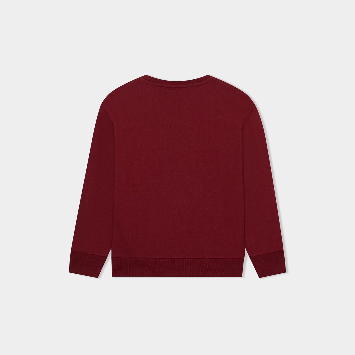 Sweat col rond manches longues bordeaux garçon