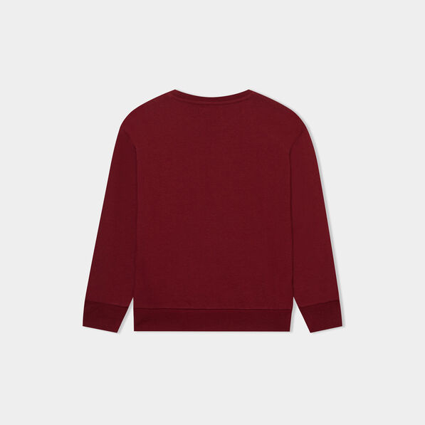 sweat col rond manches longues bordeaux garcon Sweat col rond manches longues bordeaux garçon