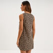 Robe droite courte lin majoritaire beige clair femme