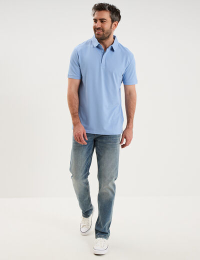 Polo manches courtes bleu ciel homme