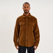 Surchemise droite velours c&ocirc;tel&eacute; coton marron homme