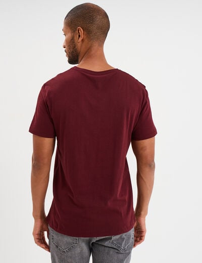 T-shirt manches courtes col tunisien camel homme