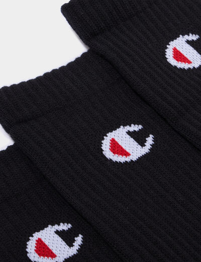 Lot 3 paires chaussettes Champion noir homme