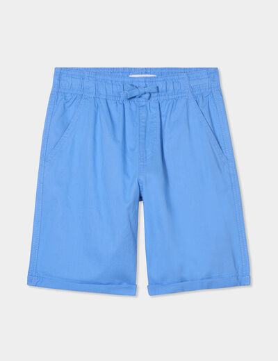 Short droit taille élastiquée à coulisse bleu lavande garçon