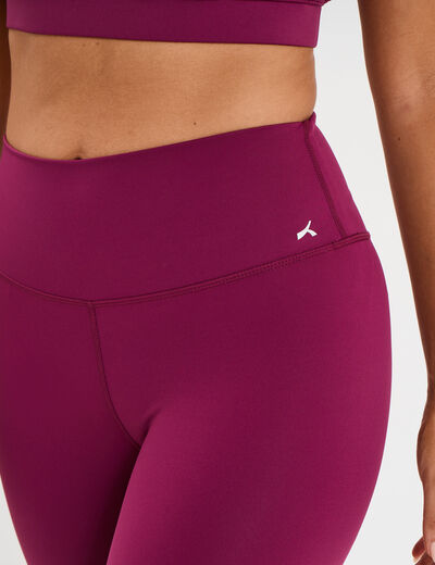 Legging corsaire de sport stretch violet fonc&eacute; femme