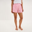 Short de pyjama taille &eacute;lastiqu&eacute;e coton blanc femme
