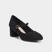 Escarpins &agrave; bride talons carr&eacute;s noir femme