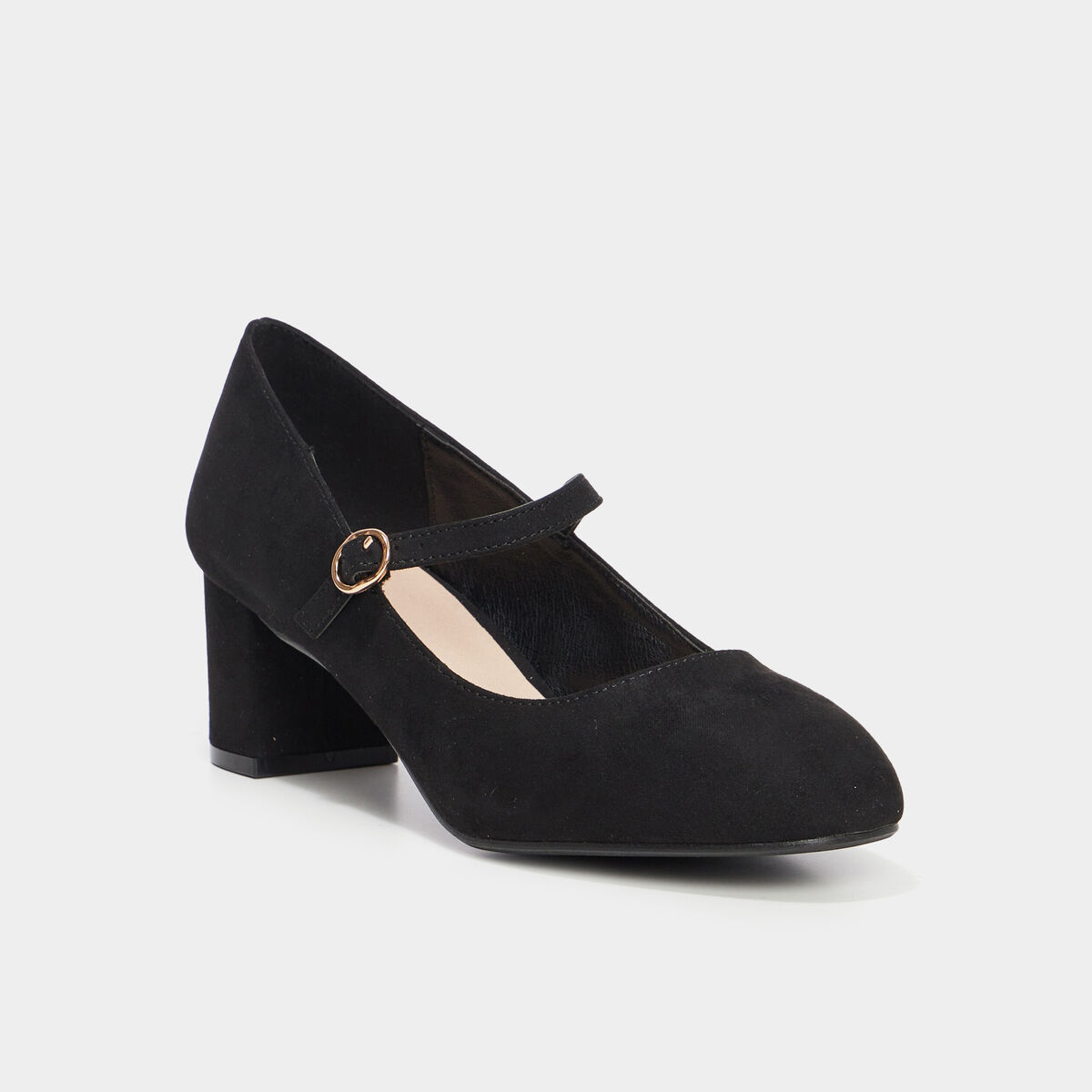 Escarpins &agrave; bride talons carr&eacute;s noir femme