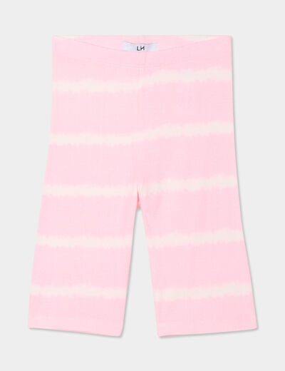 Legging cycliste côtelé coton rose fluo fille