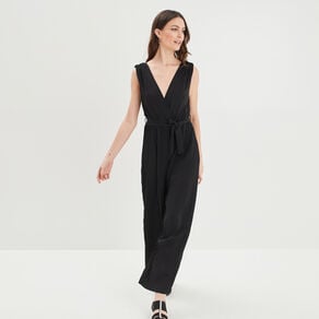 combinaison pantalon plissee noir femme Combinaison pantalon plissée noir femme