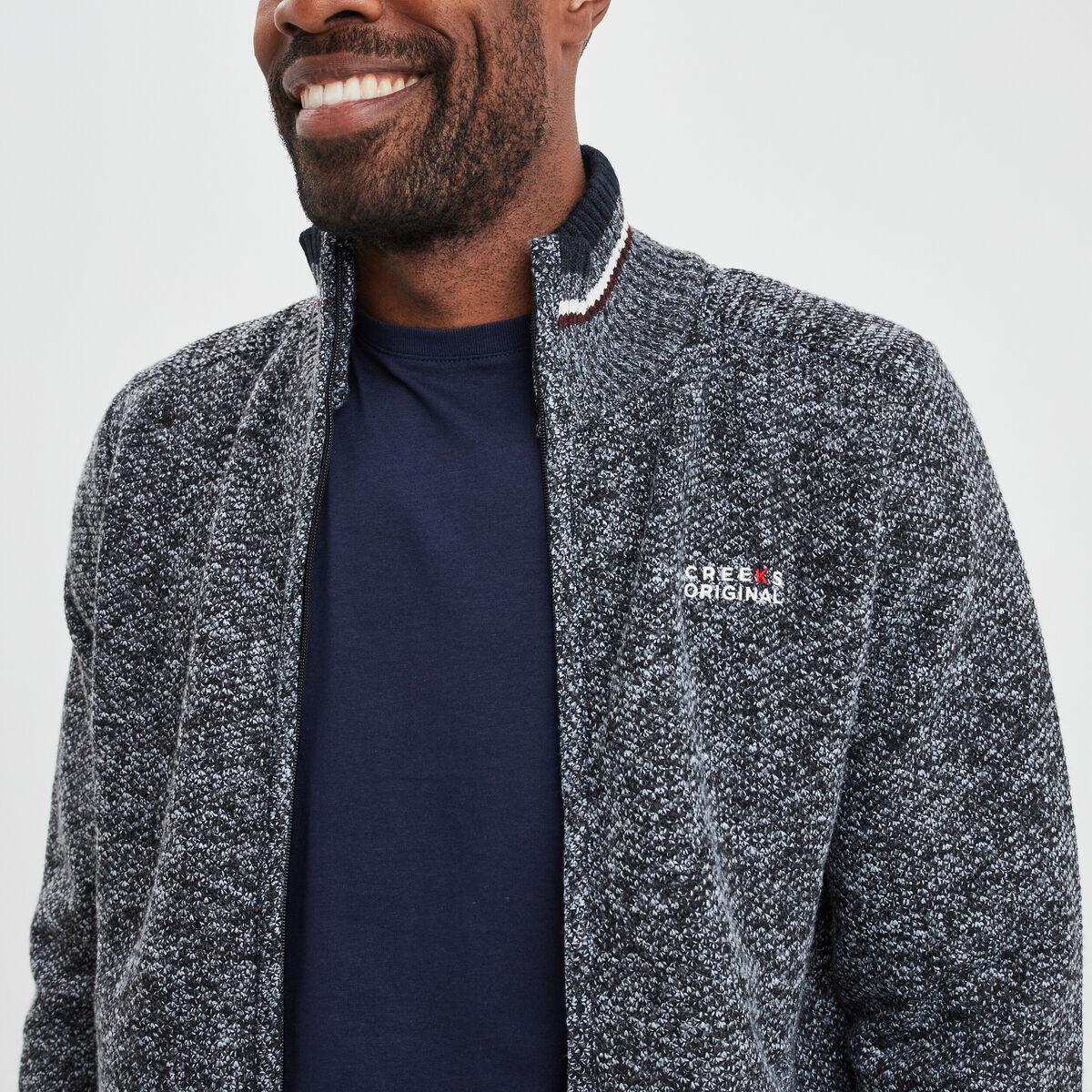 Gilet zippé Creeks gris foncé homme