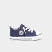 Tennis basses lacets toile bout renforc&eacute; bleu marine gar&ccedil;on