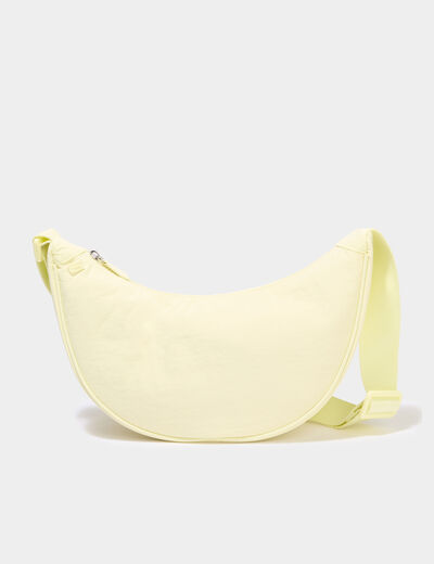 Sac banane en bandouli&egrave;re jaune pastel femme