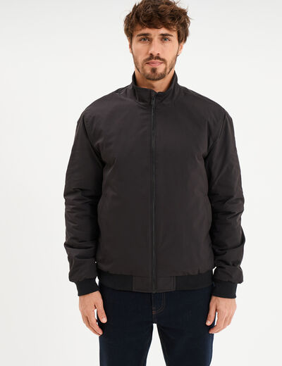 Blouson d&eacute;perlant col montant noir homme