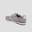 Tennis à lacets en cuir gris femme