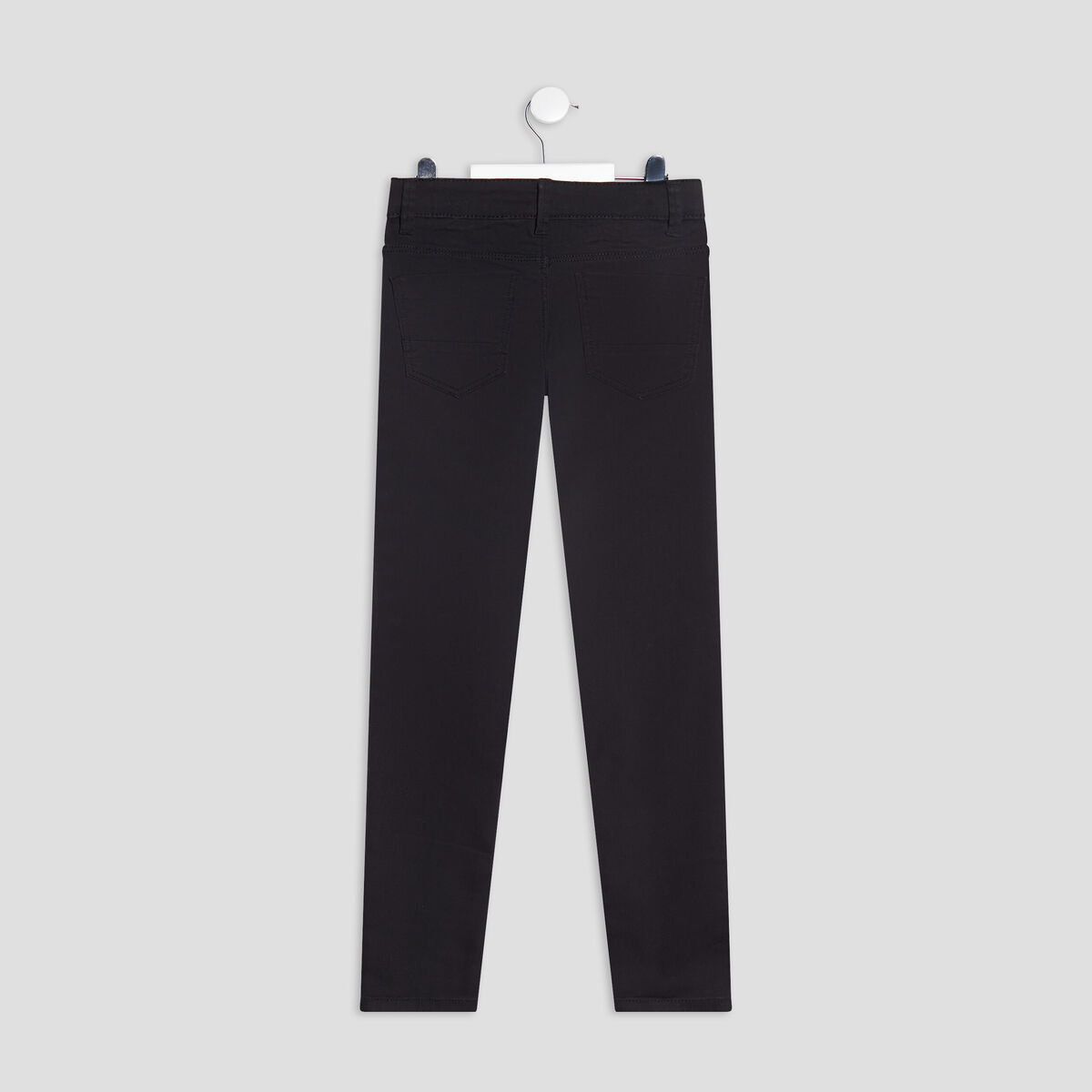 Pantalon slim stretch taille ajustable noir gar&ccedil;on