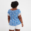 Blouse col bardot manches à dentelle ecru femme grande taille