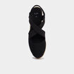 Sandales espadrilles compens&eacute;es en corde noir femme