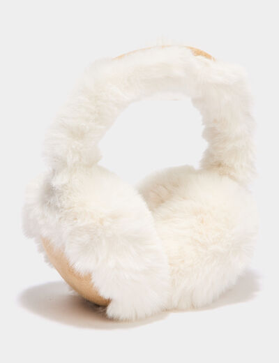 Cache-oreilles fausse fourrure ivoire femme