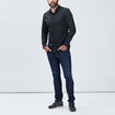 Chemise stretch manches longues noir homme