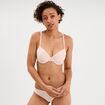 Soutien-gorge corbeille padd&eacute; microfibre rose clair femme