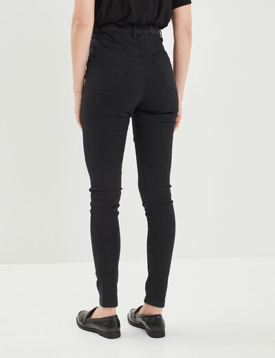Jeans skinny taille haute noir femme