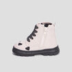 Bottines crantées zippées rose bébé fille