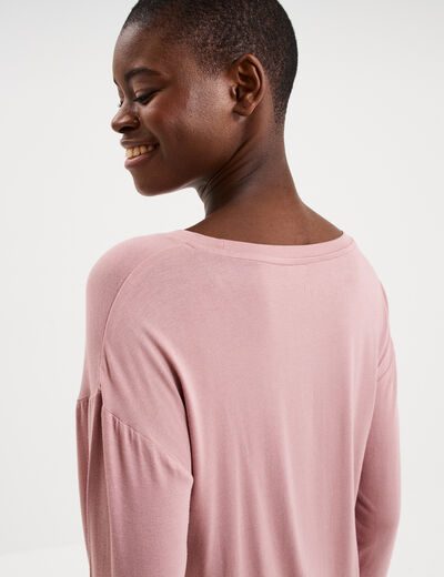 Ensemble pyjama t-shirt et pantalon mauve femme