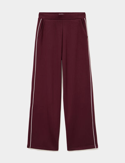 Pantalon de jogging large molletonn&eacute; violet fonc&eacute; femme