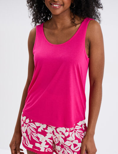 Ensemble pyjama short et débardeur rose femme
