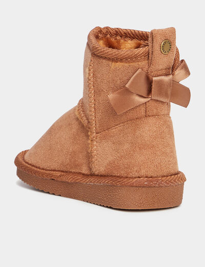 Bottines avec noeuds Creeks camel bébé fille
