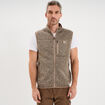 Gilet sans manches col montant marron homme