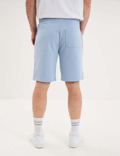 Short jogging molleton droit bleu ciel homme
