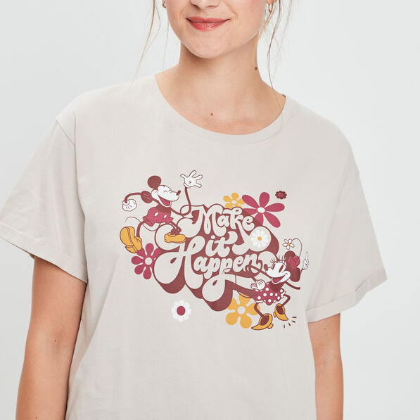 t shirt manches courtes mickey sable femme T-shirt manches courtes Mickey sable femme
