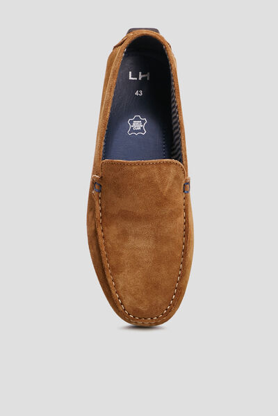 Mocassins en cuir sable homme