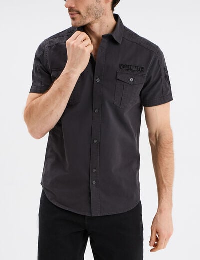 Chemise manches courtes Liberto gris foncé homme