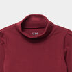 T-shirt col roul&eacute; manches longues coton bordeaux fille