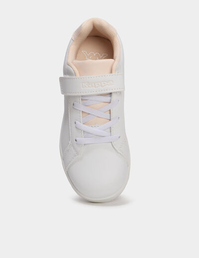 Tennis basses &agrave; scratchs Kappa FENIT rose pastel fille