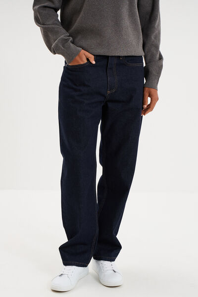 Jean relaxed 5 poches coton denim brut homme