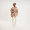 Chemise en coton manches courtes multicolore homme